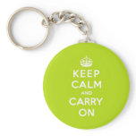 Apple Green Keep Calm and Carry On keychains