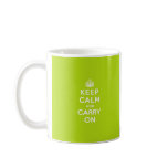 Apple Green Keep Calm and Carry On Mugs