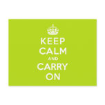 Apple Green Keep Calm and Carry On Postcards