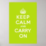Apple Green Keep Calm and Carry On Poster