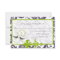 Apple Green Lapis Purple Bird Response Card