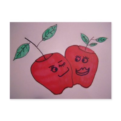 apple happy postcard by KatAnnette