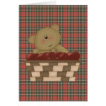 apple harvest teddy bear greeting cards