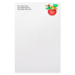Apple Loving Dragon Personalized Stationery