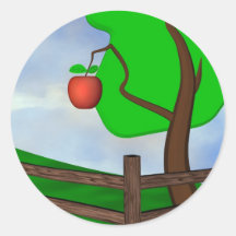 Apple Orchard Round Sticker