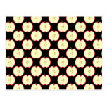 Apple Pattern. On Black. postcards