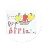 apple pie round stickers