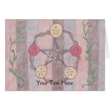 Apple Slice Pentacle Wreath Greeting Card