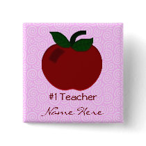Apple Teacher Collection Pinback Buttons