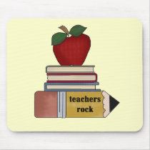 Apple Teachers Rock Tshirts and Gifts Mouse Pad