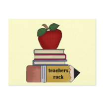 Apple Teachers Rock Tshirts and Gifts Post Cards