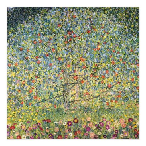 Apple Tree by Gustav Klimt, Vintage Victorian Art Invitations