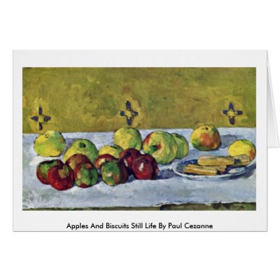 Apples And Biscuits Still Life By Paul Cezanne Cards by artpaintings