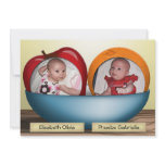 Apples and Oranges TWINS Birth Announcements invitations