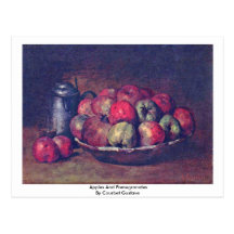 Apples And Pomegranates By Courbet Gustave Postcard