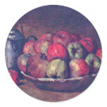 Apples And Pomegranates By Courbet Gustave Round Stickers