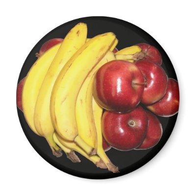 Apples & Bananas Fridge Magnets by k_m_allen