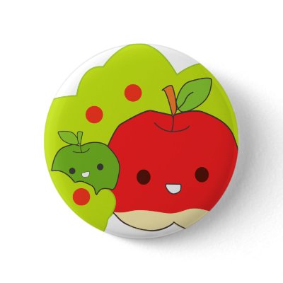 apples pinback button by mirikuzii