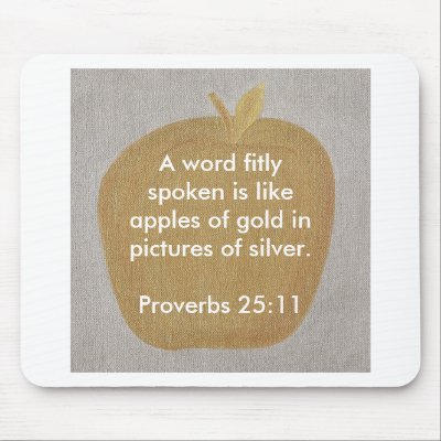 Apples of gold in pictures of silver, mousepad by Cherylsart