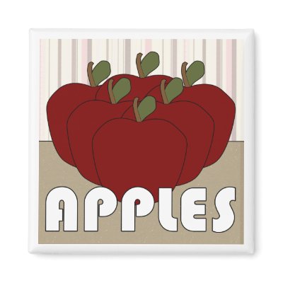 Apples Series 3 Square Magnet by estjohn