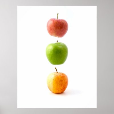 Apples The Forbidden Floating Fruit Art Poster by art_prints_posters