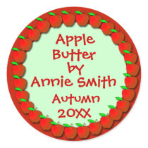 Applesauce or Apple Butter Labels Round Stickers
