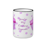 Applique Cupcake Darling Mug - Mauve and Pink