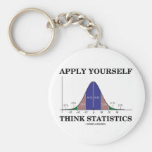 Apply Yourself Think Statistics (Bell Curve) Key Chains