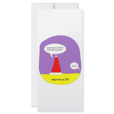 apprentice elf rack card design by anotherroundofbeer