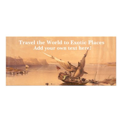 "Approach to the Fortress of Ibrim Nubia,1835" Personalized Rack Card by splashartworks2x