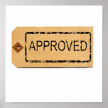 Approved Rubber Stamp on Parcel Tag Print