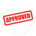 Approved Round Sticker