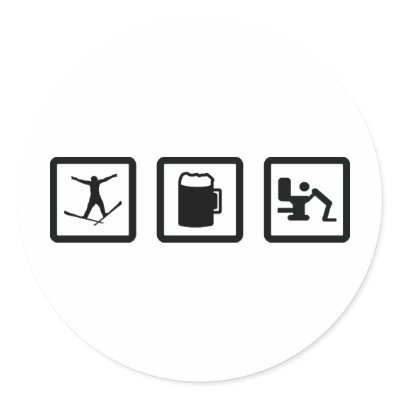 apres ski round sticker by Tomaniac