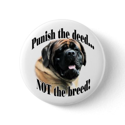 Apricot Mastiff Punish the Deed Button by MastiffStuff