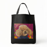 Apricot Poodle Fall Leaves Art Print Canvas Bag