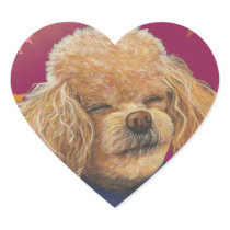 Apricot Poodle Fall Leaves Art Print