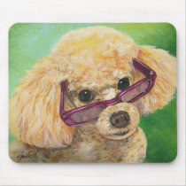 Apricot poodle in shades Art Original Mouse Pad
