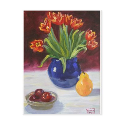 April Tulips Post Card by susanpaynetrutna