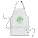 Apron glossy green quatrefoil St. Patrick's Day