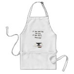 Apron with animated pictures of funny church signs