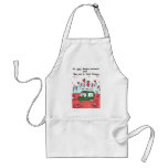 Apron with animated pictures of funny church signs