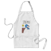 Apron with animated pictures of funny church signs