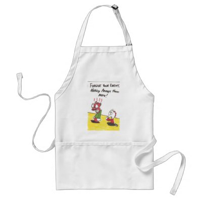 Apron with animated pictures of funny church signs by psnyder62546