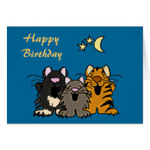 AQ- Cats Singing Birthday Card