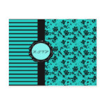 Aqua and Black R.S.V.P. Card