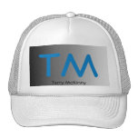 Aqua and Black Simple Initials Trucker Hat