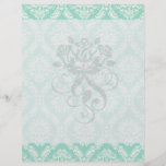 aqua and cream fleur elegant damask flyer