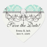 aqua and cream fleur elegant damask stickers