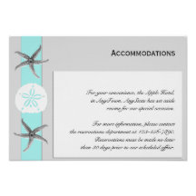 Aqua and Grey Band Starfish Accomodations Custom Invites