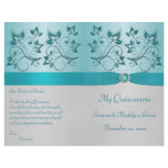 Aqua and Silver Floral Quinceanera Program
